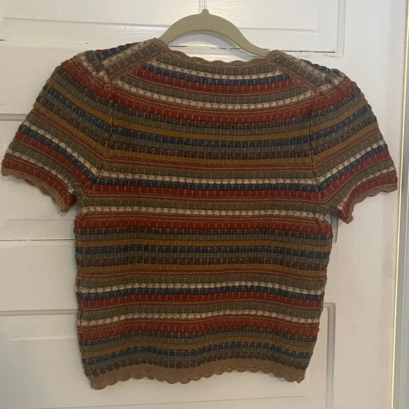 NWOT Double RL Ralph Lauren Crochet Trim Jacquard Sweater - Picture 4 of 6